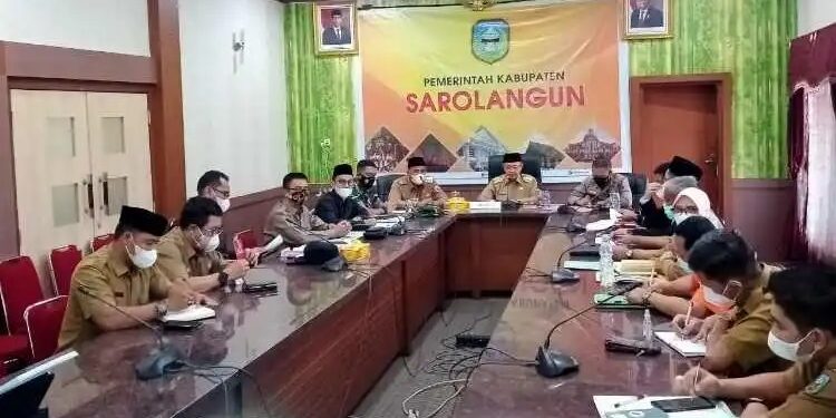 Bupati Cek Endra Pimpin Rapat Forkompimda di Ruang Pola Utama Kantor Bupati