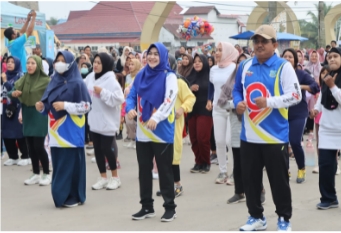 Bupati Bersama Masyarakat Senam Sehat Dalam Rangka Haornas Ke-39