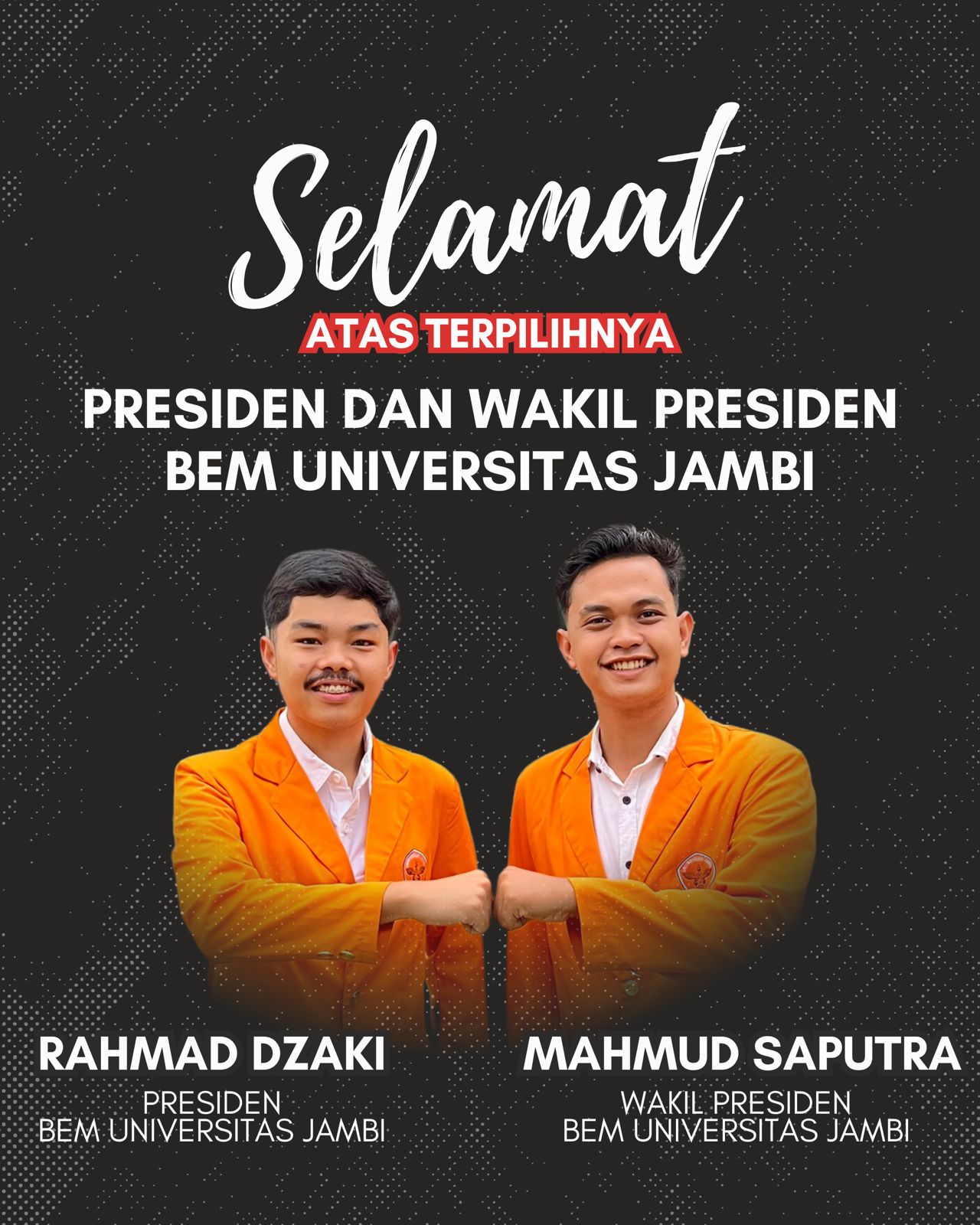 Rahmad Zaki Secara Resmi Teripilih Sebagai Presiden UNJA 2025-2026