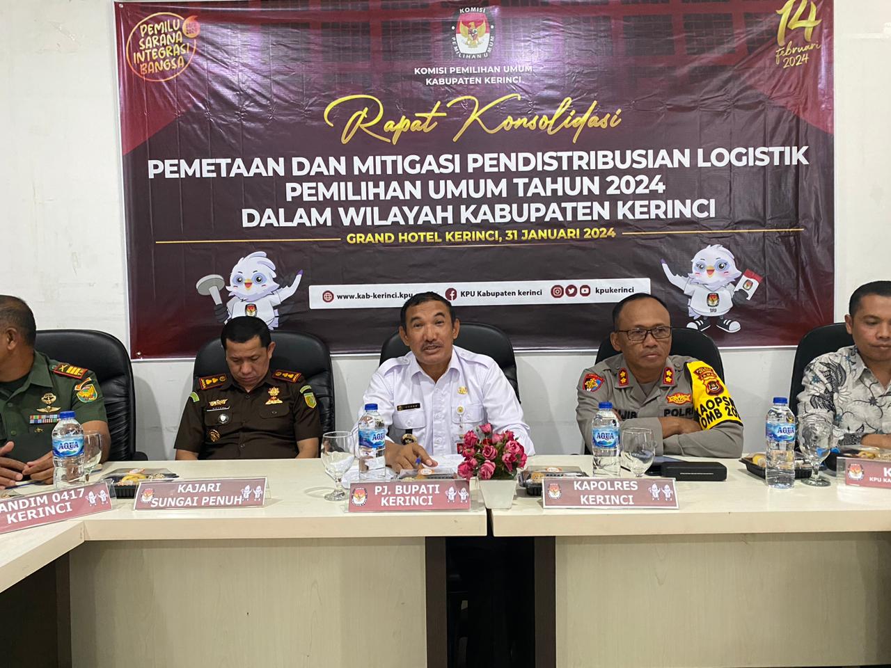 Pj. Bupati Kerinci Asraf Hadiri Konsolidasi Pemetaan dan Mitigasi Pendistribusian Logistik Pemilu Tahun 2024