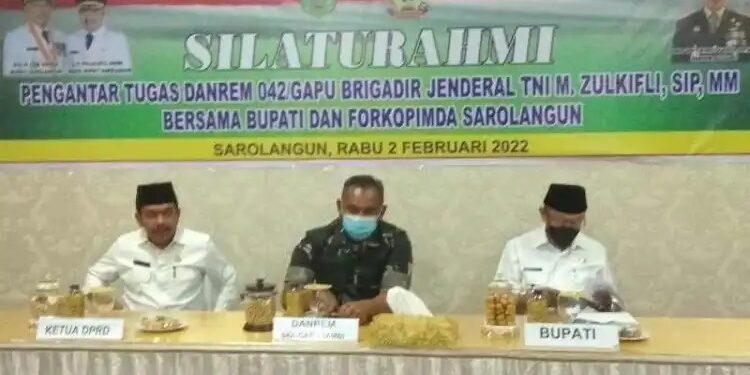 Bupati Cek Endra Sambut Kunjungan Kerja Danrem 042/Gapu