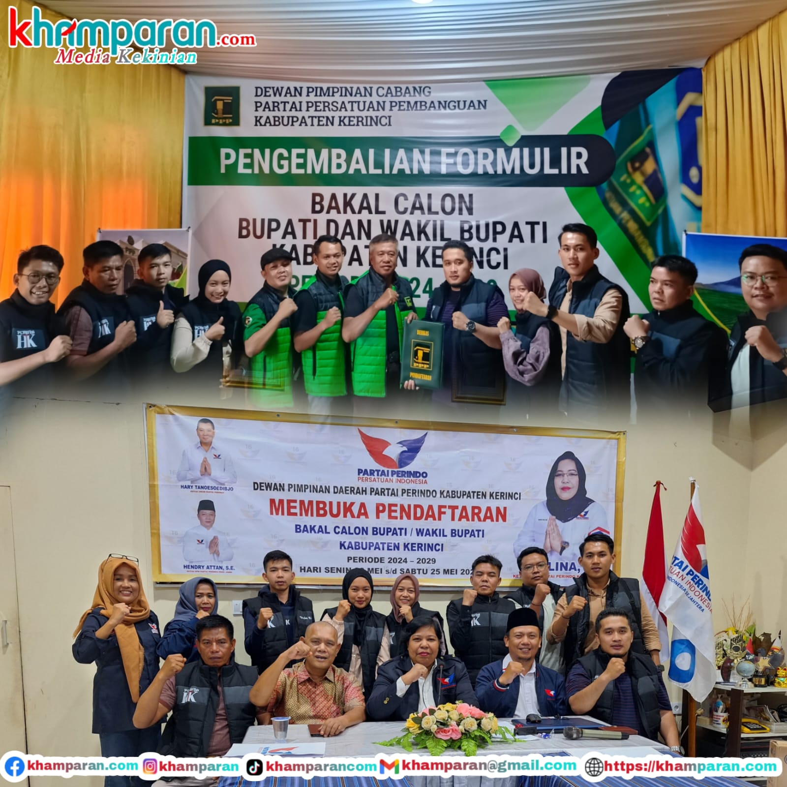 Calon Bupati Kerinci Kini Semakin Jelas, H. Tafyani Kasim Utus Tim Pemuda dan Milenial Serahkan Berkas Pendaftaran