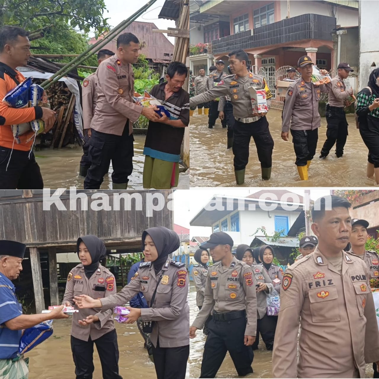 Polres Kerinci Berikan Bantuan Sembako untuk korban Banjir Di Tiga Desa Tanjung Tanah