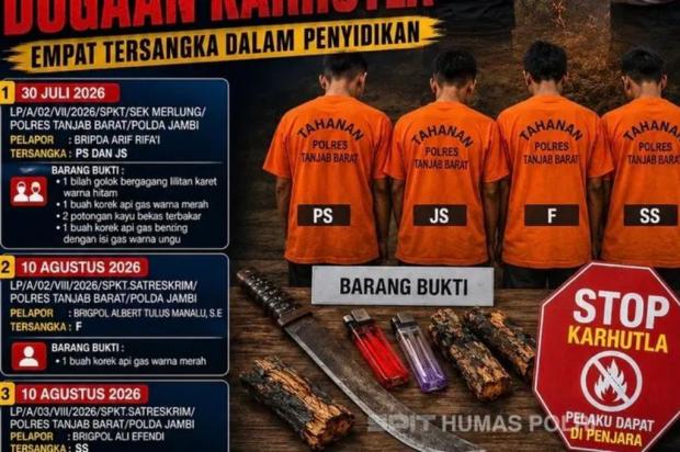 3 Perkara Dugaan Karhutla Masuk Penyidikan, Seberapa Besar Ancaman Kebakaran Lahan di Tanjab Barat?