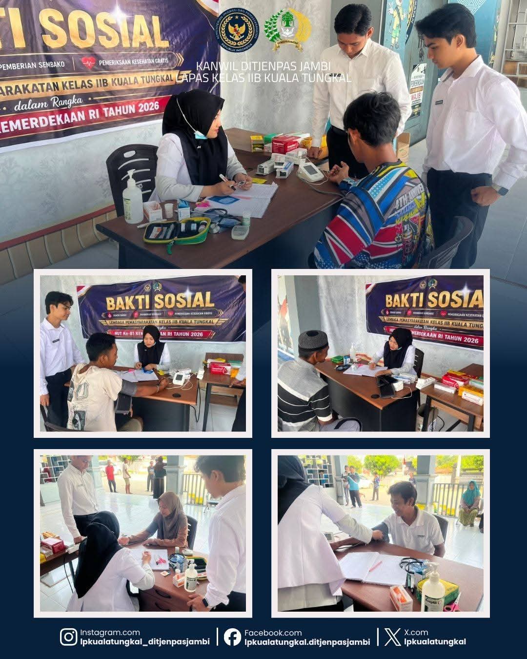 Lapas Kuala Tungkal Gelar Bakti Kesehatan Gratis, Warga Antusias Periksa Kesehatan
