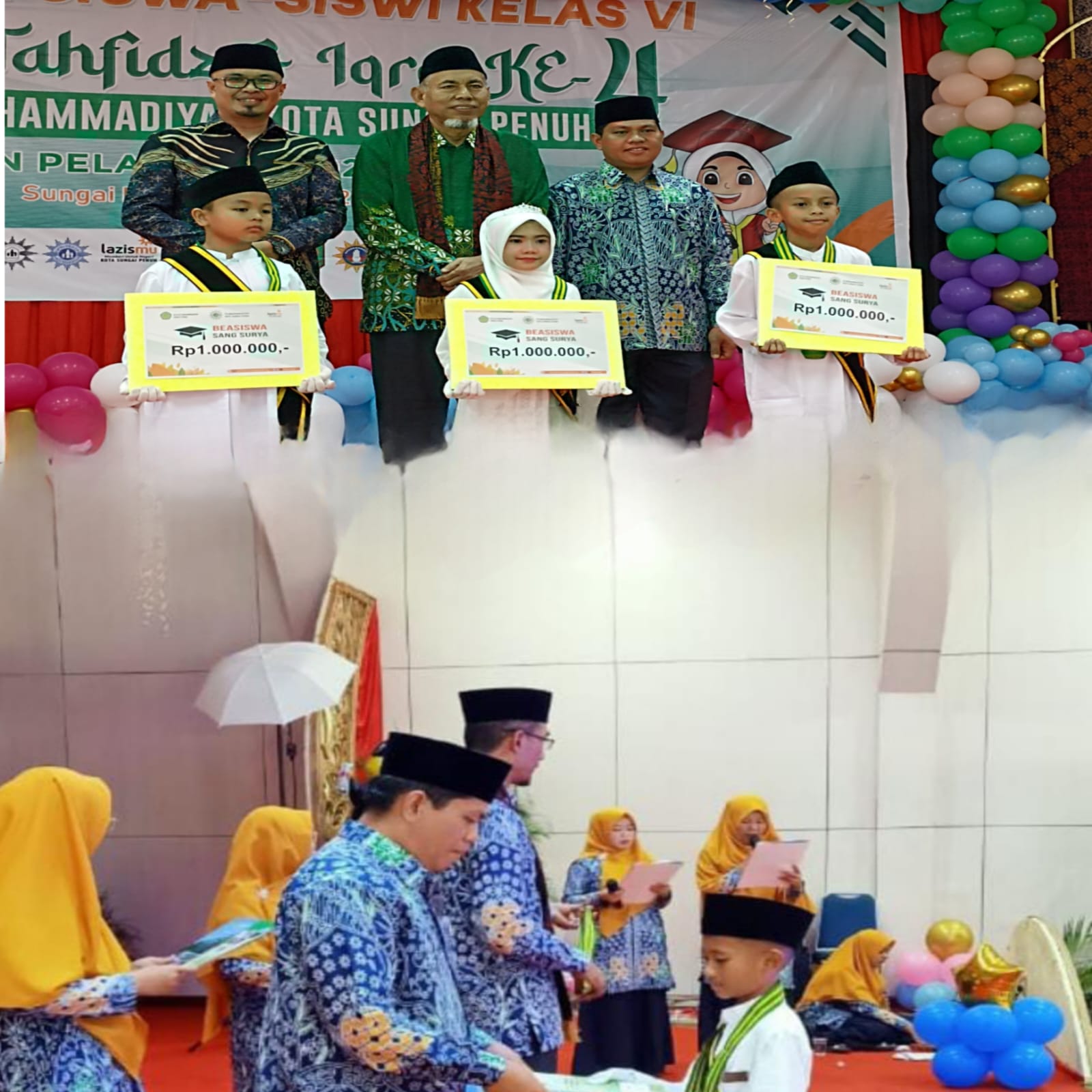 Mencetak Generasi Qur’ani, SD Plus Muhamadiyah Kota Sungai Penuh Wisudakan Tahfidz & Iqro 121 wisudawan/i