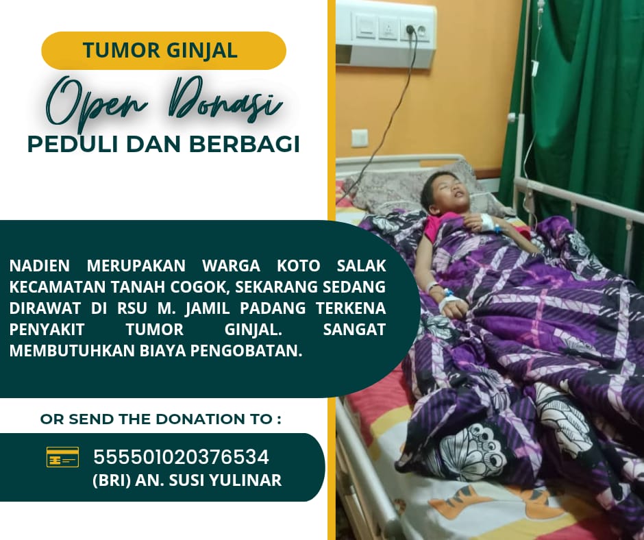 Menderita Tumor Ginjal, Nadien Butuh Uluran Tangan Dermawan