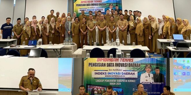 Sekda Kerinci, Zainal Efendi Resmi Membuka Bimtek Pengisian Data Inovasi Daerah Tahun 2024