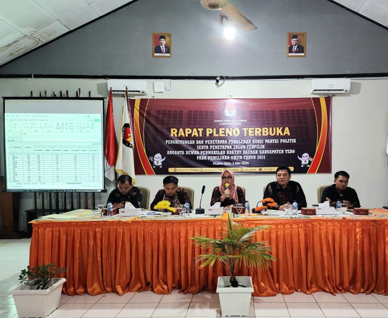 KPU  Tebo Tetapkan Peraih Suara Pileg 2024