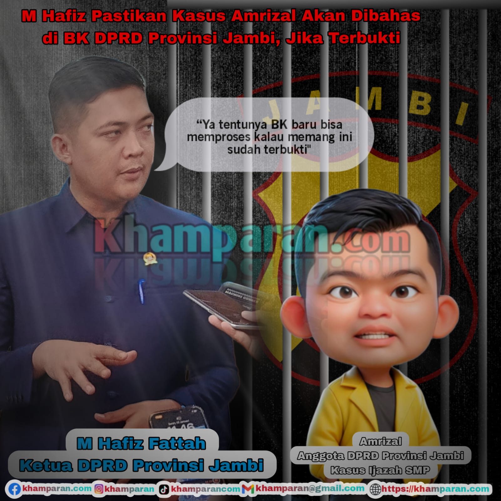 M Hafiz Pastikan Kasus Amrizal Akan Dibahas di BK DPRD, Jika Terbukti