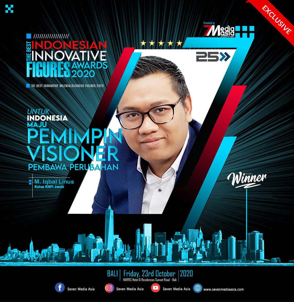 M Iqbal Linus Raih Penghargaan The Best Innovative Milenial Business Figure 2020