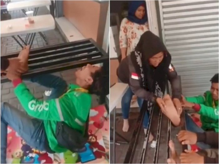 Netizen Dibuat Ngakak Oleh Kisah Seorang Pria Yang Mengunakan Jaket Ojol, Kakinya Terasangkut Disela- sela Kursi